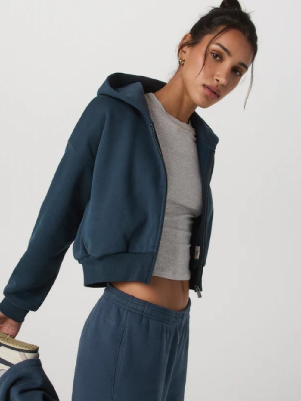 Vuori Restore Mini Full Zip Hoodie Ocean Blue sz SMALL